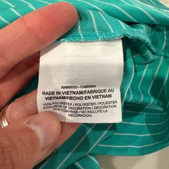 Nike Golf Tour Performance DriFit Polo Mens XL Teal Stripe NaplesGrande GolfClub - Picture 5 of 7